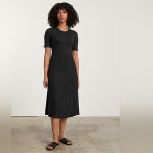 Everlane Rib Black Dress XS Whimsigoth Dark Feminine Witchy Romantic Boho